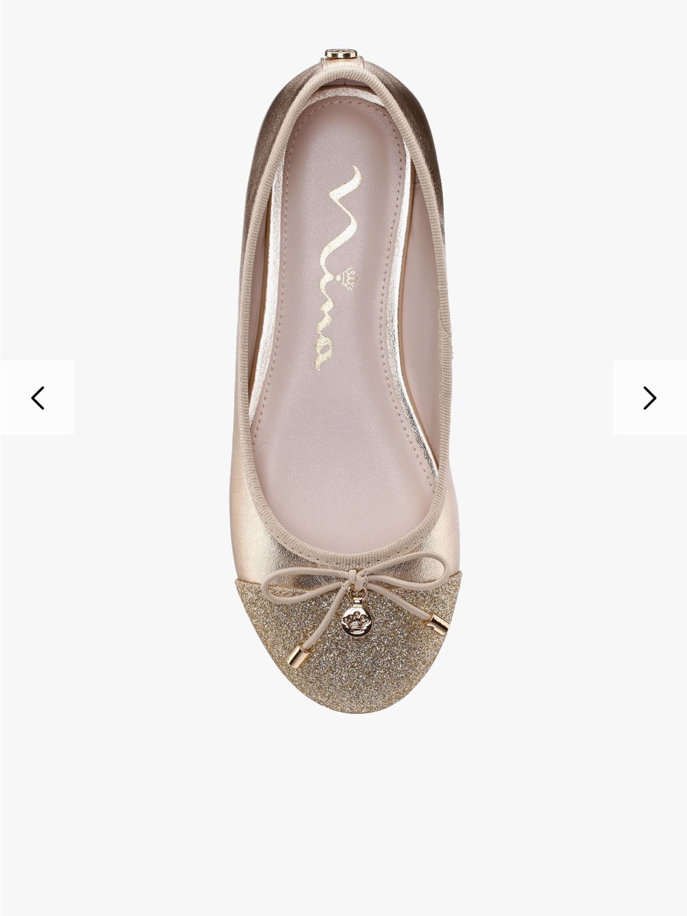Nina Metallic Gold Girls Ballet Flats - Picture 5 of 7